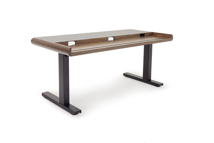 Argosy Radius Signature w/67" Straight Top, 2) Steel Legs, Bullnose Edge - Walnut Trim Upgrade