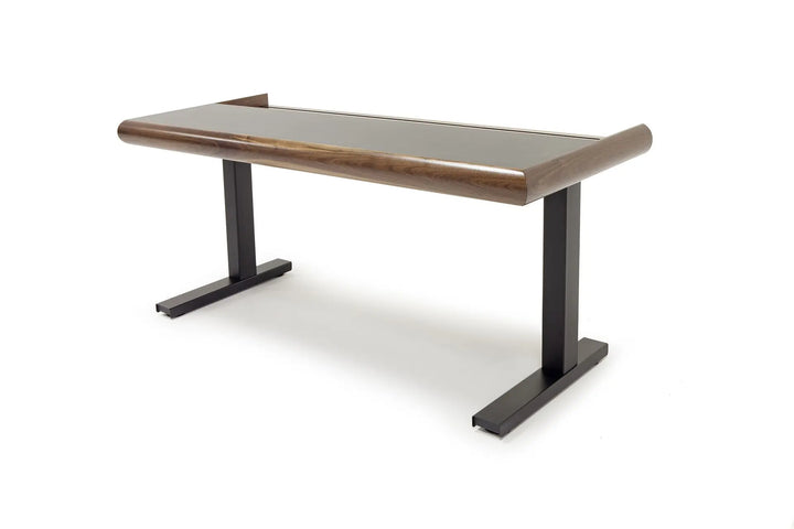 Argosy Radius Signature w/67" Straight Top, 2) Steel Legs, Bullnose Edge - Walnut Trim Upgrade