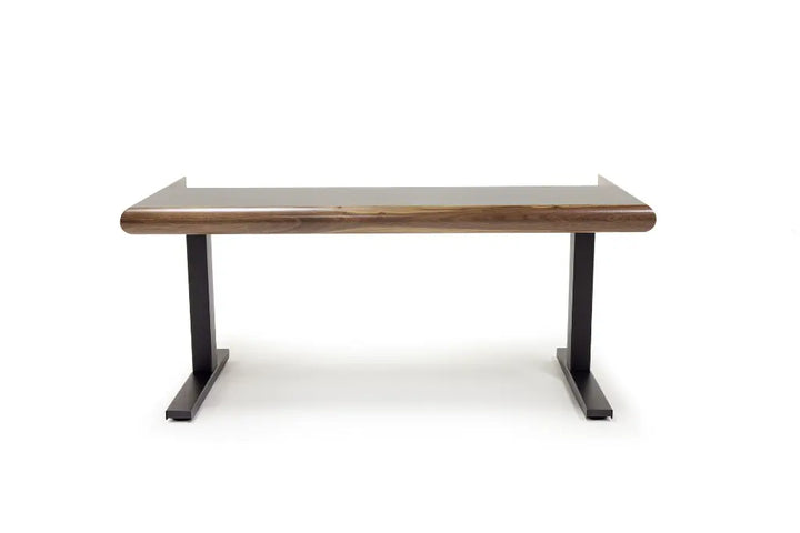 Argosy Radius Signature w/67" Straight Top, 2) Steel Legs, Bullnose Edge - Walnut Trim Upgrade