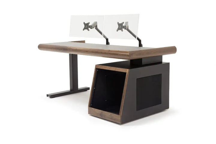 Argosy Radius Signature w/67" Straight Top, 1) Slanted 10sp Base Rack, 1) Steel Leg, Bullnose Edge - Walnut Trim Upgrade