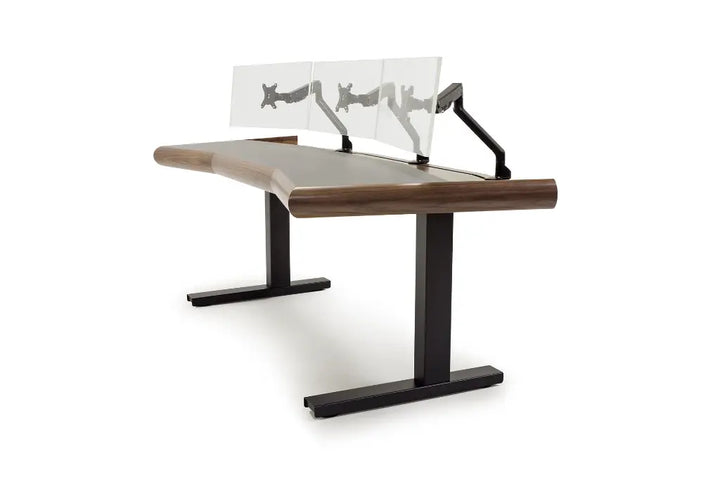 Argosy Radius Signature w/67" Splayed Top, 2) Steel Legs, Bullnose Edge - Walnut Trim Upgrade