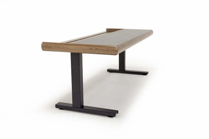 Argosy Radius Signature w/78" Straight Top, 2) Steel Legs, Bullnose Edge - Walnut Trim Upgrade
