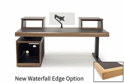 Argosy Radius Signature w/78" Straight Top, 1) Straight 10sp Base Rack, 1) Steel Leg, Waterfall Edge - Walnut Trim Upgrade