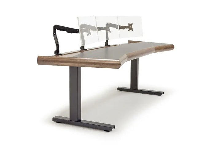 Argosy Radius Signature w/78" Splayed Top, 2) Steel Legs, Bullnose Edge - Walnut Trim Upgrade