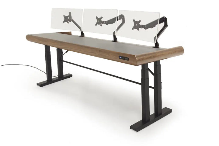 Argosy Radius Signature w/78" Straight Top, Height Adjustable Steel Legs, Bullnose Edge - Walnut Trim Upgrade