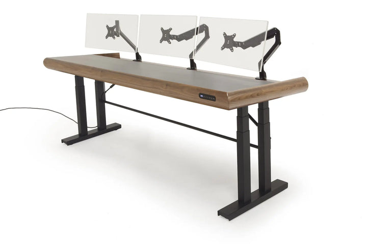 Argosy Radius Signature w/78" Straight Top, Height Adjustable Steel Legs, Bullnose Edge - Walnut Trim Upgrade