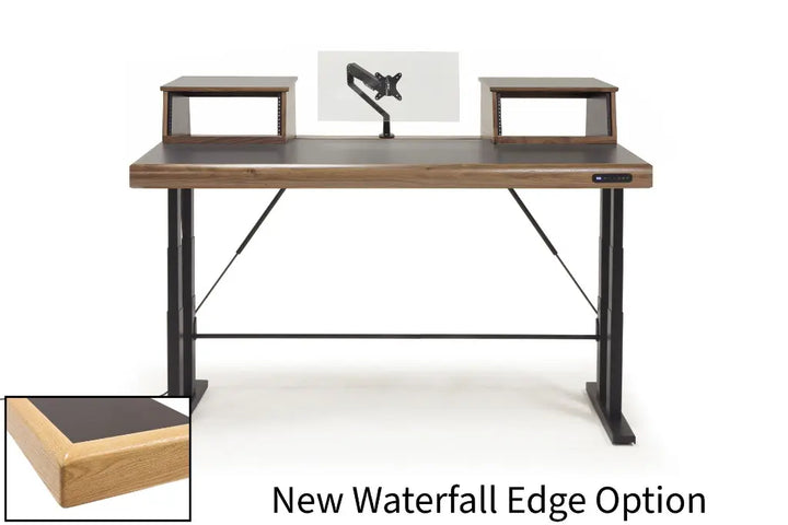 Argosy Radius Signature w/78" Straight Top, Height Adjustable Steel Legs, Waterfall Edge - Standard Trim