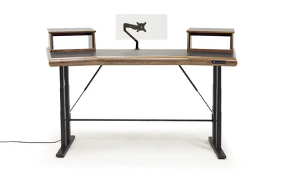 Argosy Radius Signature w/78" Splayed Top, Height Adjustable Steel Legs, Bullnose Edge - Walnut Trim Upgrade