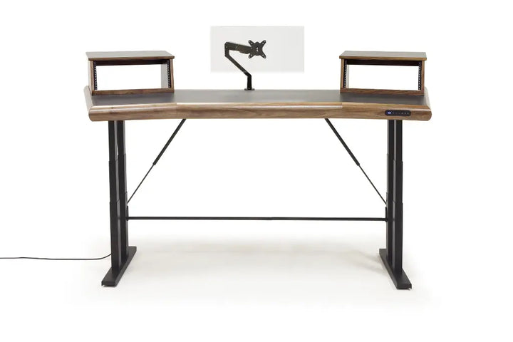 Argosy Radius Signature w/78" Splayed Top, Height Adjustable Steel Legs, Bullnose Edge - Walnut Trim Upgrade