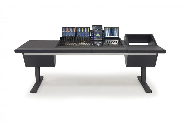 Argosy Eclipse for S4, 4 Foot Wide, Desk Left, Rack Right, Black End Panels, Black legs