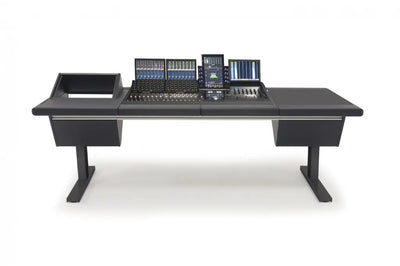 Argosy Eclipse for S4, 4 Foot Wide, Rack Left, Desk Right, Black EPs, Black legs