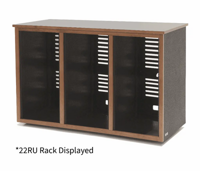 Argosy 24 Space Straight Rack, Triple Bay, Walnut Trim