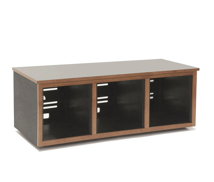 Argosy 10 Space Straight Rack, Triple Bay, Walnut Trim