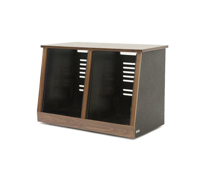 Argosy 14 Space Slanted Rack, Double Bay, Walnut Trim