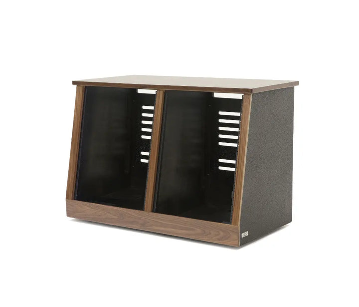 Argosy 14 Space Slanted Rack, Double Bay, Walnut Trim