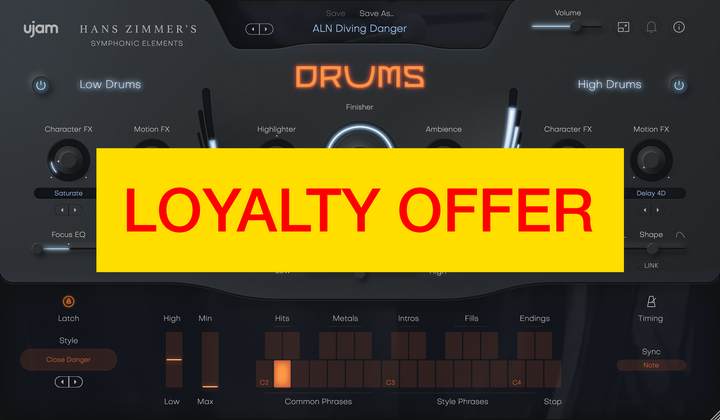 UJAM UJAM Hans Zimmer’s Drums & Percussion Bundle Loyal