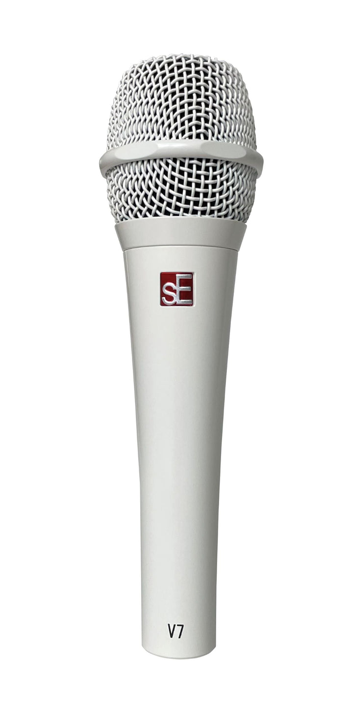 SE Electronics V7WHITE Studio-grade Handheld Microphone Supercardioid in White – top view