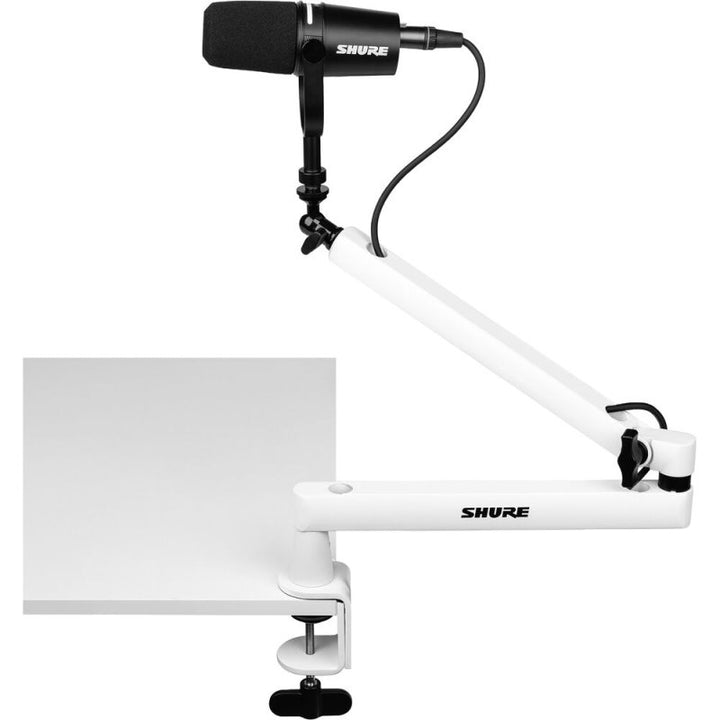 Shure SH-BROADCAST2-W (White) – with microphone on desk