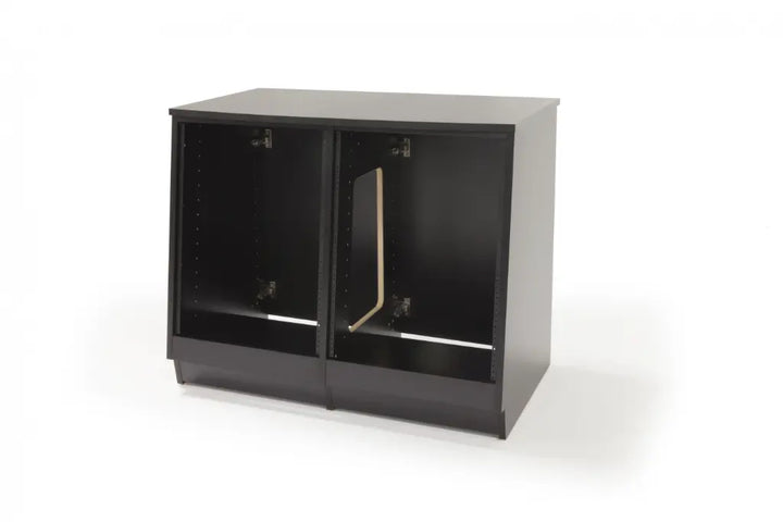 Argosy Spire 7142, 2)14 space Bays, 28 Space Rack Unit, Black Melamine