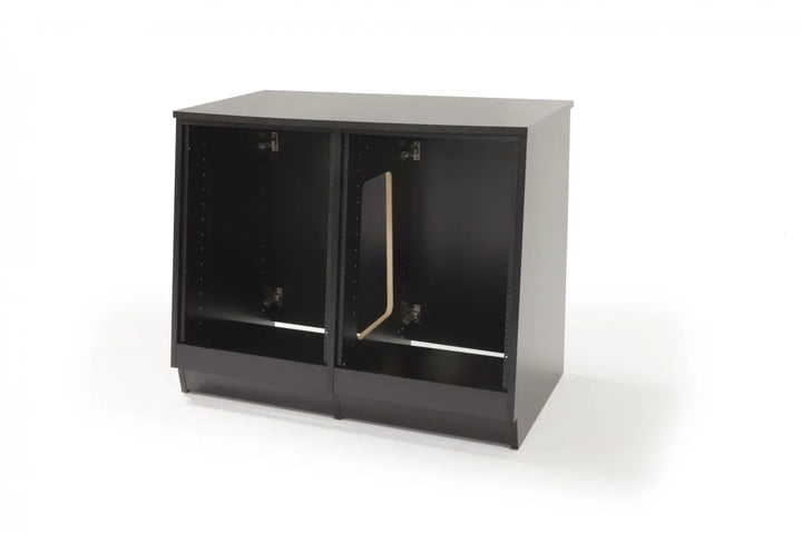 Argosy Spire 7142, 2)14 space Bays, 28 Space Rack Unit, Black Melamine
