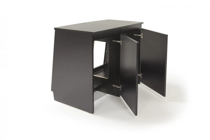 Argosy Spire 7142, 2)14 space Bays, 28 Space Rack Unit, Black Melamine