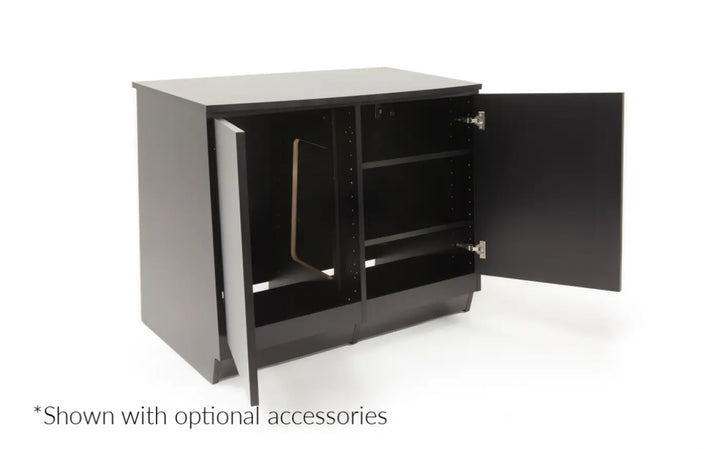 Argosy Spire 7142, 2)14 space Bays, 28 Space Rack Unit, Black Melamine