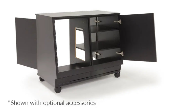 Argosy Spire 7142, 2)14 space Bays, 28 Space Rack Unit, Black Melamine