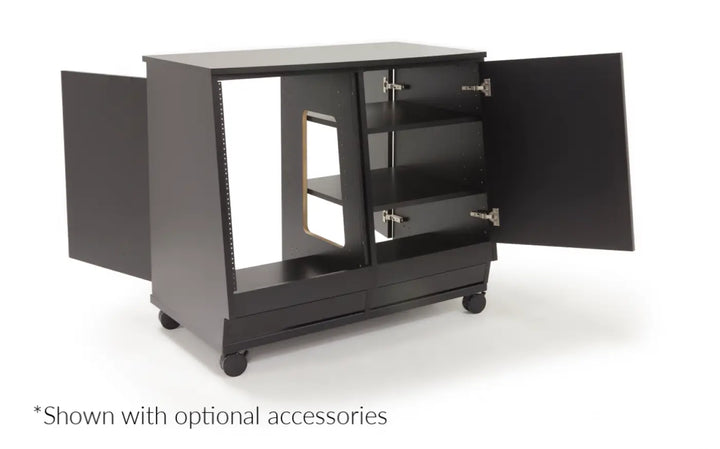 Argosy Spire 7142, 2)14 space Bays, 28 Space Rack Unit, Black Melamine