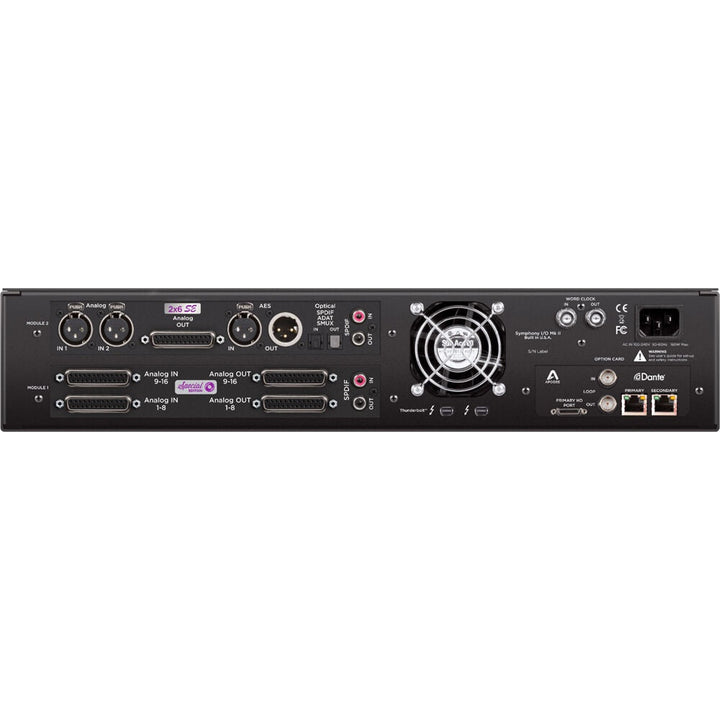 Apogee Symphony I/O Mk II 16x16 SE + 2x6 SE Thunderbolt 3/Dante Interface – front