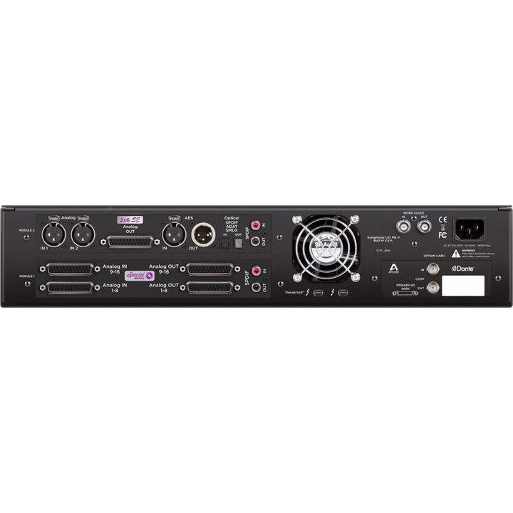 Apogee Symphony I/O Mk II 16x16 SE + 2x6 SE Thunderbolt 3/Pro Tools HD Interface – front