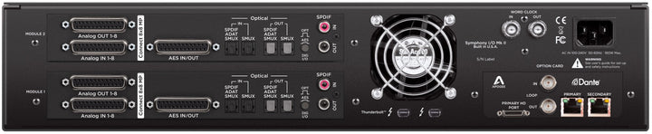Apogee Symphony I/O Mk II 8x8 MP + 8x8 MP Thunderbolt 3/Dante Interface – front