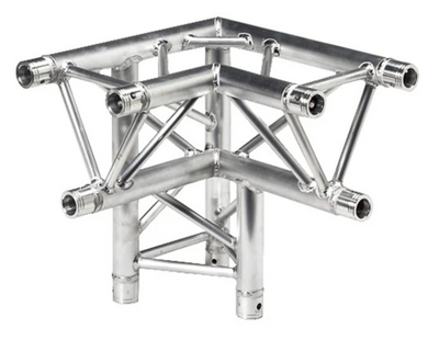 Global Truss Global Truss F33-TR-4093DL 3-Way 90° Triangle Corner for F33 - Left Apex Down