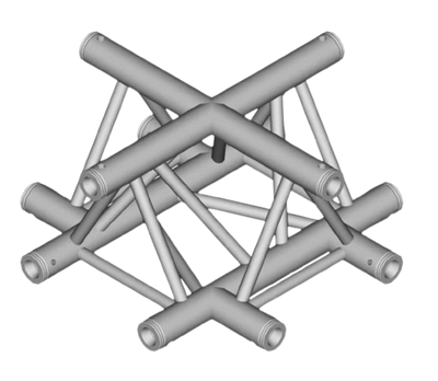 Global Truss Global Truss F33-TR-4100UD 4-Way Triangle Cross-Junction for F33 - Apex Up