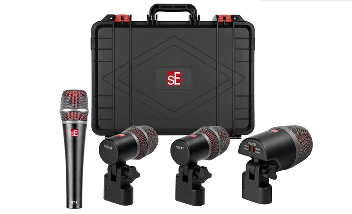 SE Electronics VPACK/VENUES V Pack feat V Kick, 2 V Beat w/clamps, V7 X with Case – front view