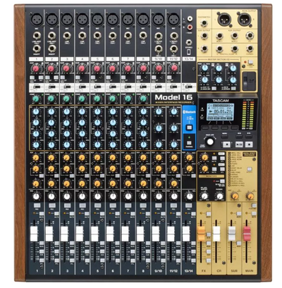 Tascam MODEL 16 Mixer 14-channel Analog Mixer with 16-in/14-out USB Audio Interface
