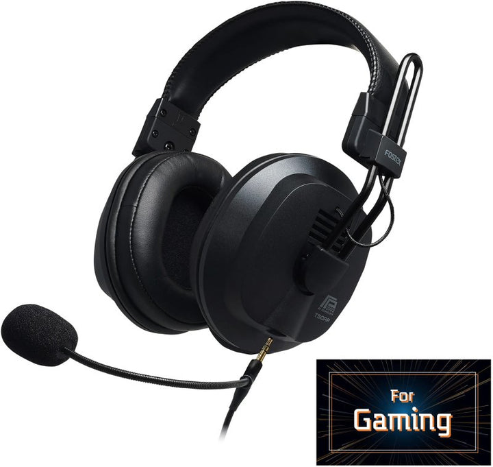 Fostex Wired Over-Ear Semi-Open Gaming Headset with Detachable Microphone, Black