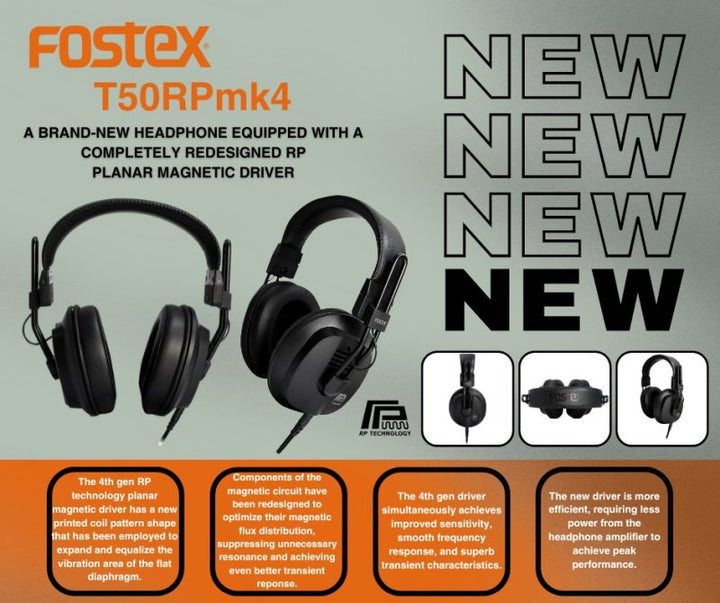 Fostex RP-Series 4th Gen Semi-Open Stereo Professional Headphones