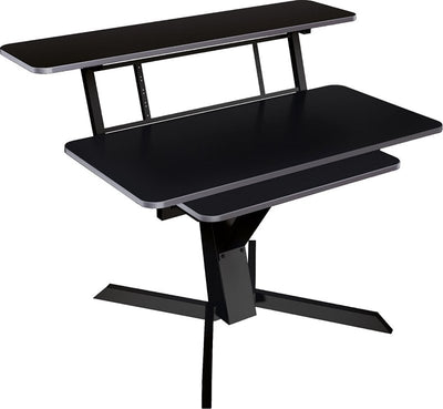 Quik Lok Z460 Triple Shelf Workstation with Black Wood Tops - Desks