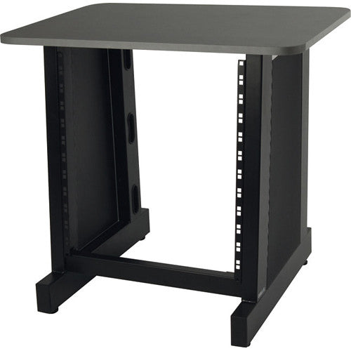 Quik Lok Z612BK 12-U Rack Stand with Wood Top (Black) - Racks