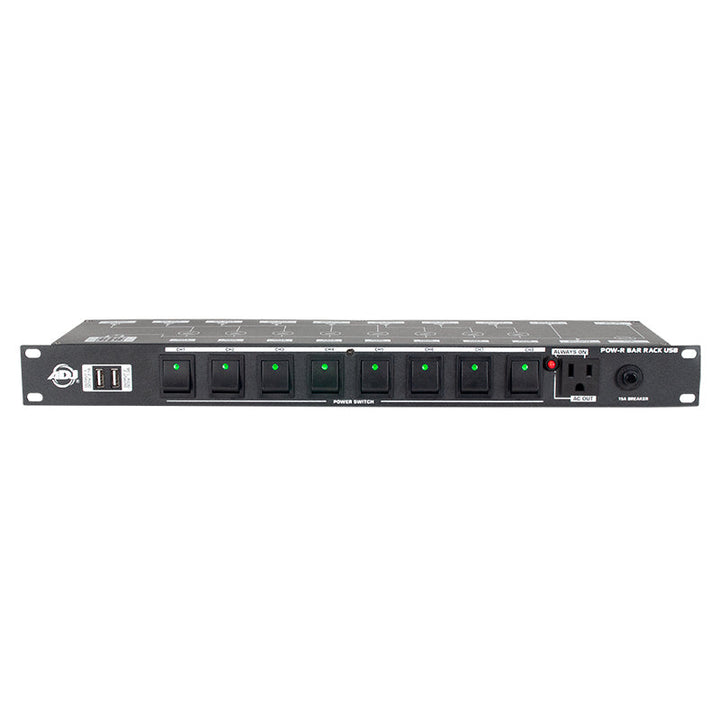 ADJ Power Distribution Box with 10 Outlets/2 USB Ports - 19in