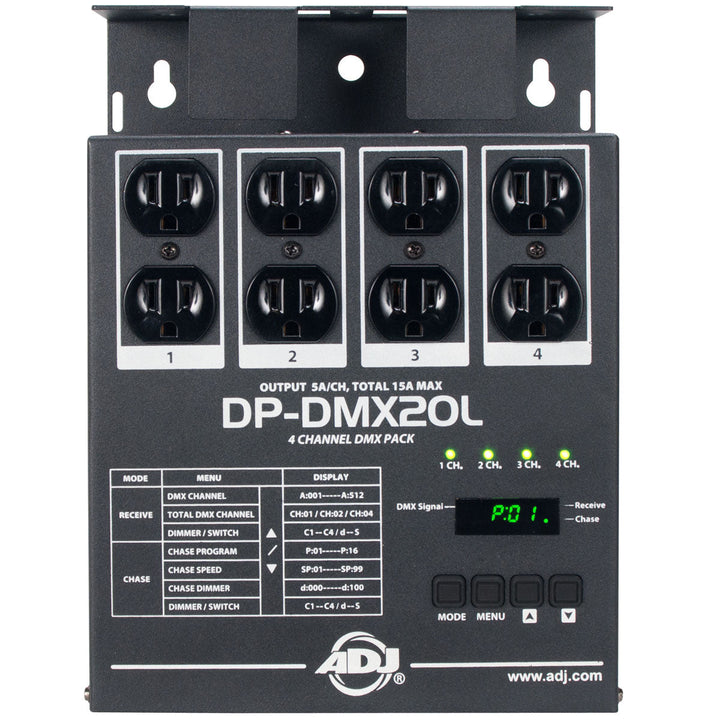 ADJ 4-Channel DMX Dimmer/Switch Pack with 16 Built-In Chases
