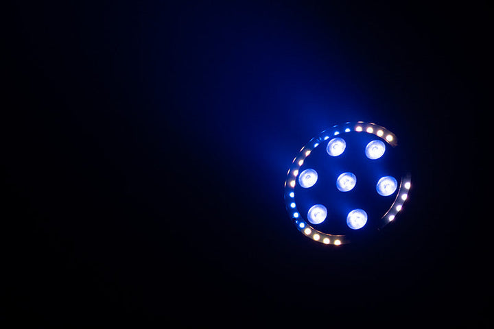 Eliminator LP-8R Wash Fixture with 7 x 8W RGBW+LED Ring - Stage Lighting