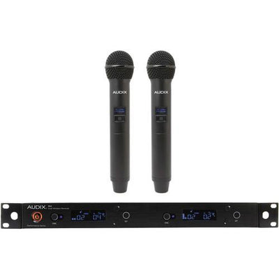 Audix AP62OM2 Dual-Channel Dinversity Receiver With Two Handheld Microphone Transmitters