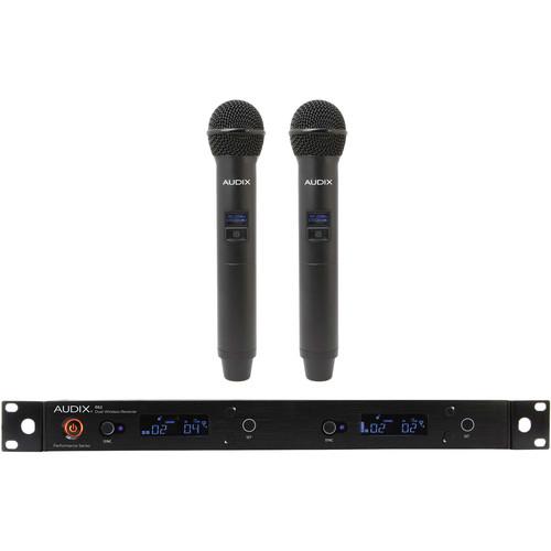 Audix AP62OM2 Dual-Channel Dinversity Receiver With Two Handheld Microphone Transmitters