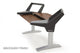 Argosy Halo Keyboard Desk w/Black End Panels,Mahogany Top,Silver Legs