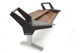 Argosy Halo K88 Desk w/Black EPs, Mahogany Top, Silver Legs
