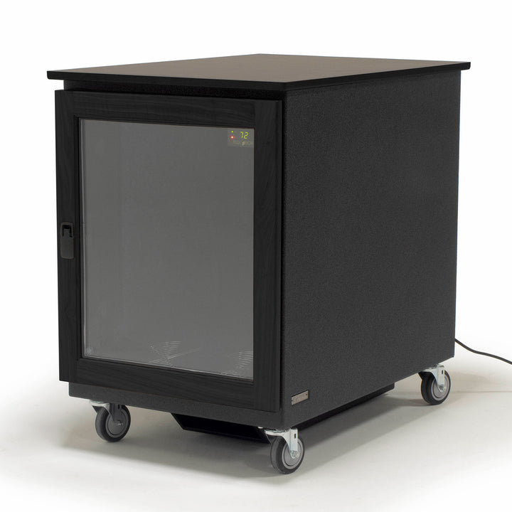 Argosy IsoBox PRO 12RU, Black Satin on Oak Trim, with Black Traceless Top, Left Door Swing