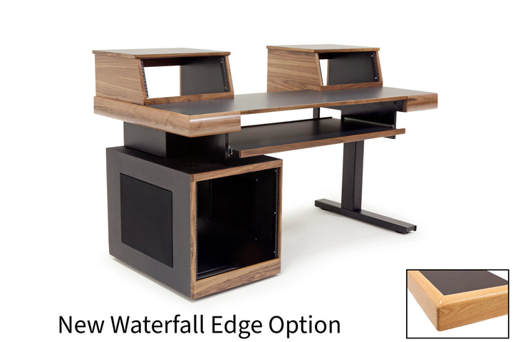 Argosy Radius Composer for 61 Keys, Straight Top, 1) Straight 10sp Base Rack, 1) Steel Leg, Waterfall Edge - Standard Trim