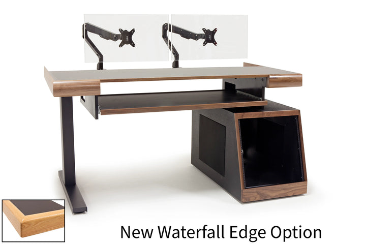 Argosy Radius Composer for 61 Keys, Straight Top, 1) Slanted 10sp Base Rack, 1) Steel Leg, Waterfall Edge - Standard Trim
