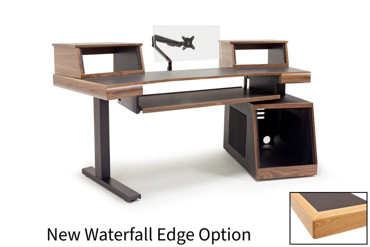 Argosy Radius Composer for 61 Keys, Splayed Top, 1) Slanted 10sp Base Rack, 1) Steel Leg, Waterfall Edge - Standard Trim